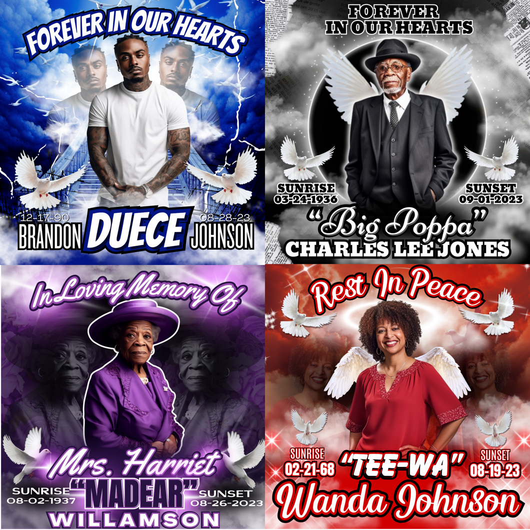 Editable Memorial 4 Designs